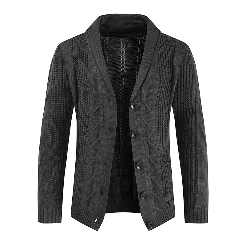 2022 autumn and winter Foreign Trade men's knitwear warm slim button casual sweater men's youth knitted jacket