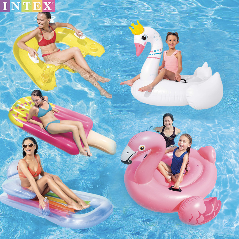 INTEX children water inflatable seat riding swimming pool water toys floating row swimming ring generation pvc water wholesale