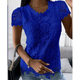 Independent station Amazon 2022 summer new women's clothing Europe and the United States cross-border foreign trade new lace shirt short sleeve top