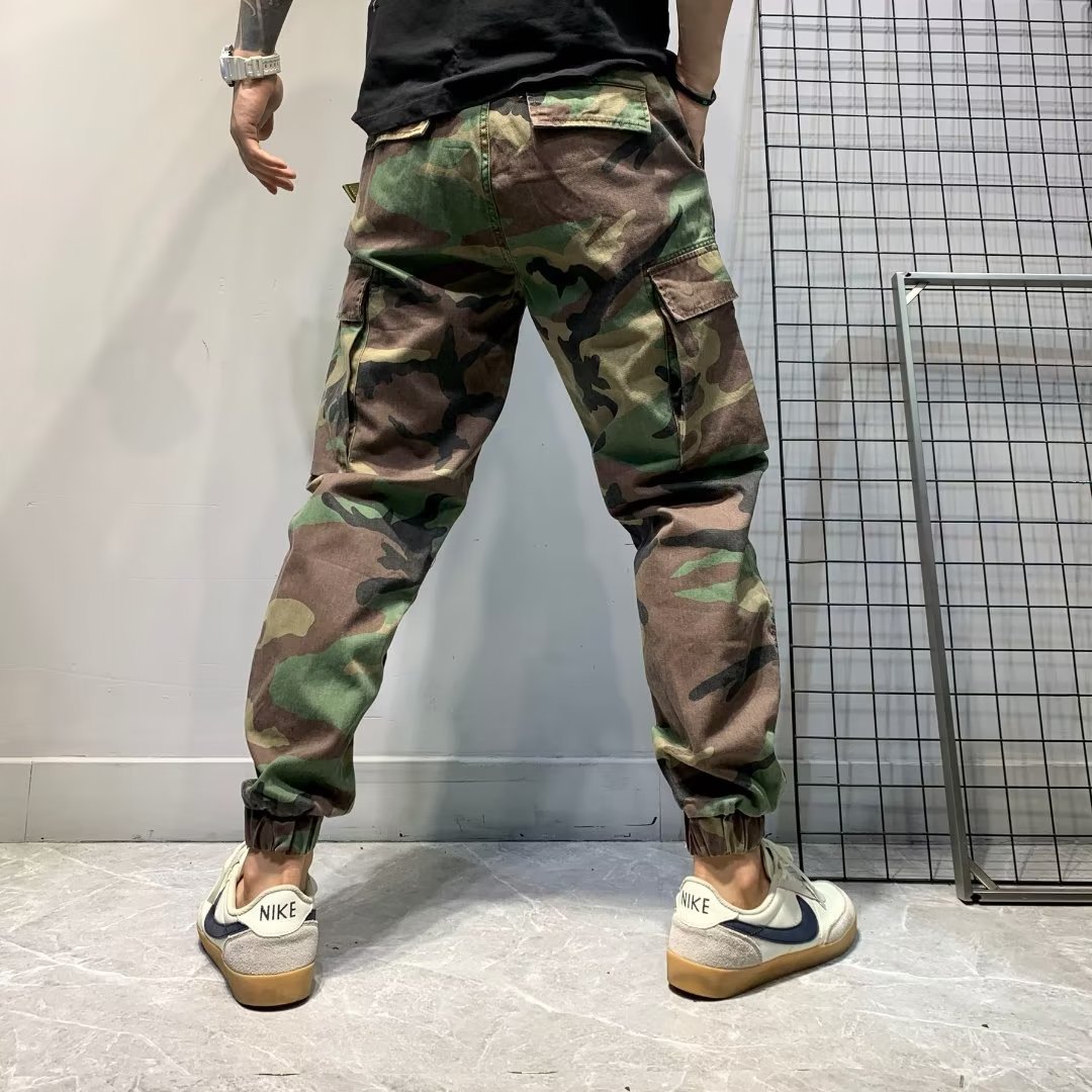 2024 casual pants men's overalls trousers fashionable mid-waist fashion fashion brand Youth popular loose fashion New