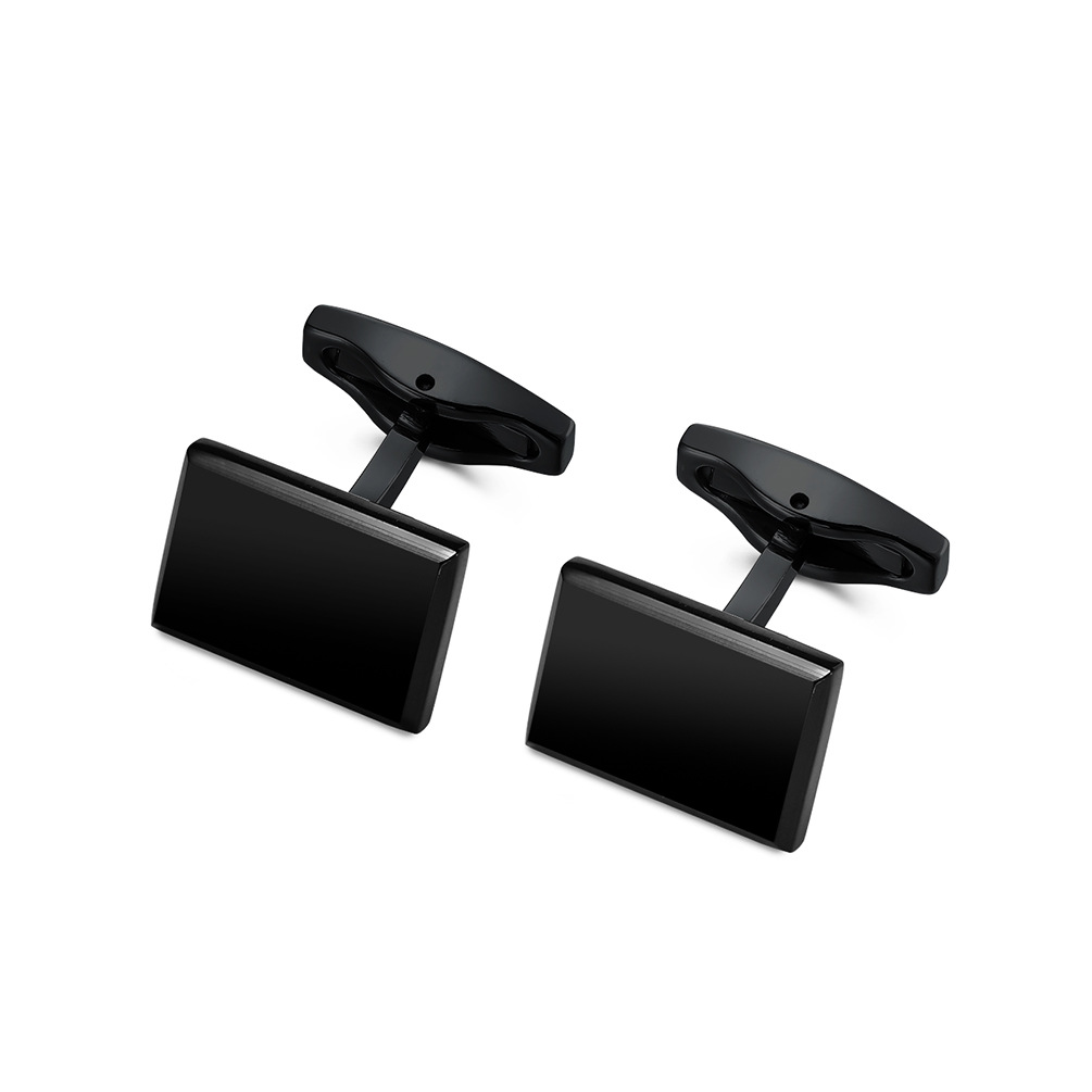 New Fashion Simple Square Beveled Brushed Men's High-end Suit Cufflinks French Business Collar Links Cufflinks Set