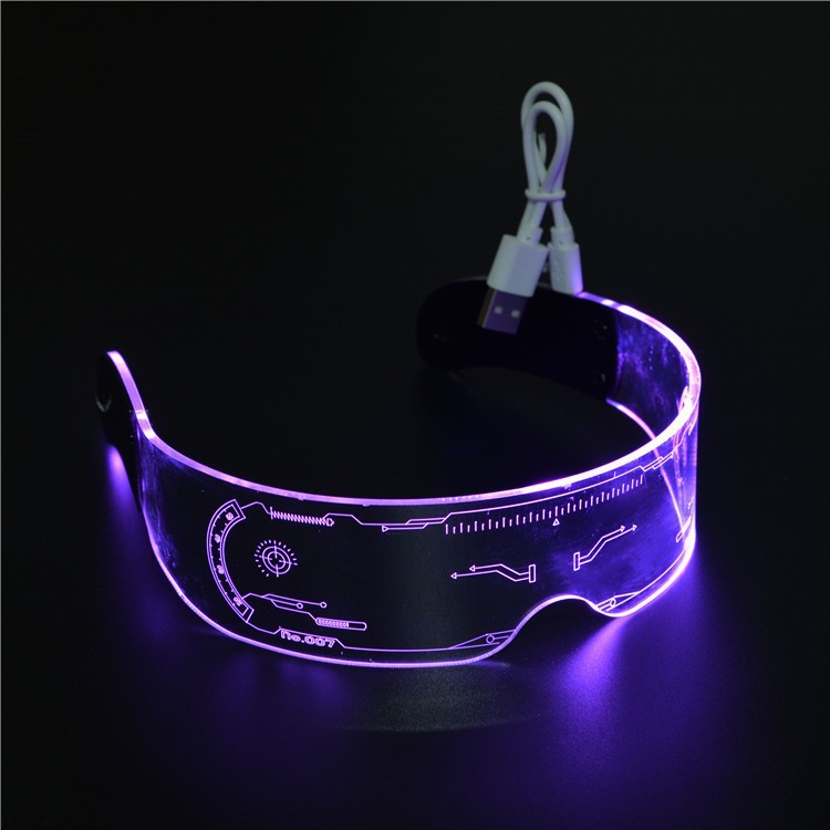led colorful luminous glasses bar concert music festival KTV performance sci-fi colorful sunglasses fashion sunglasses