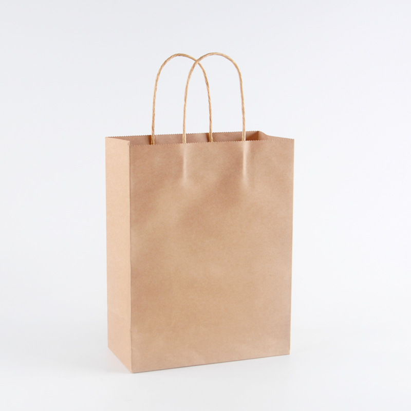 Kraft Paper Bag Autumn and Winter Clothing Handbag Spring and Summer Shopping Bag Clothing Store Packaging Bag Shoe Box Hand Small Paper Bag