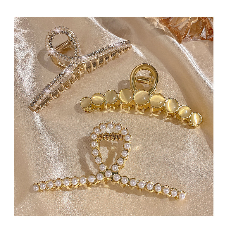 Metall-Greifclip für Damen am Hinterkopf, Hai-Clip, groß, elegant, High-End-Sinn, Internet-Promi-Haarclip, Kopfbedeckung, neuer Sommerstil_voghion.com