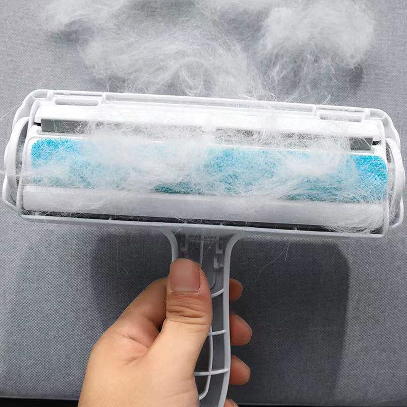 Cross-border new pet roller stick washable cleaner cleaning device remove hair brush two-way cleaning brush