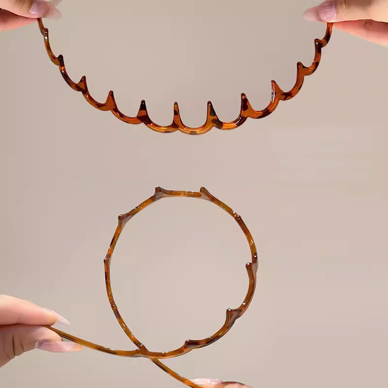 Toothed Dual-purpose Broken Hair Wave Hair Hoop Women's Going Out All-match Face Washing Special Internet Celebratory Hair Clamp Head Hoop 2024 New Style