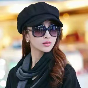 帽子の女性の秋の新型の韓国版のアヒルの舌の帽子の冬の屋外の保温のベレーの帽子の越境の復古の毛の八角の帽子|undefined