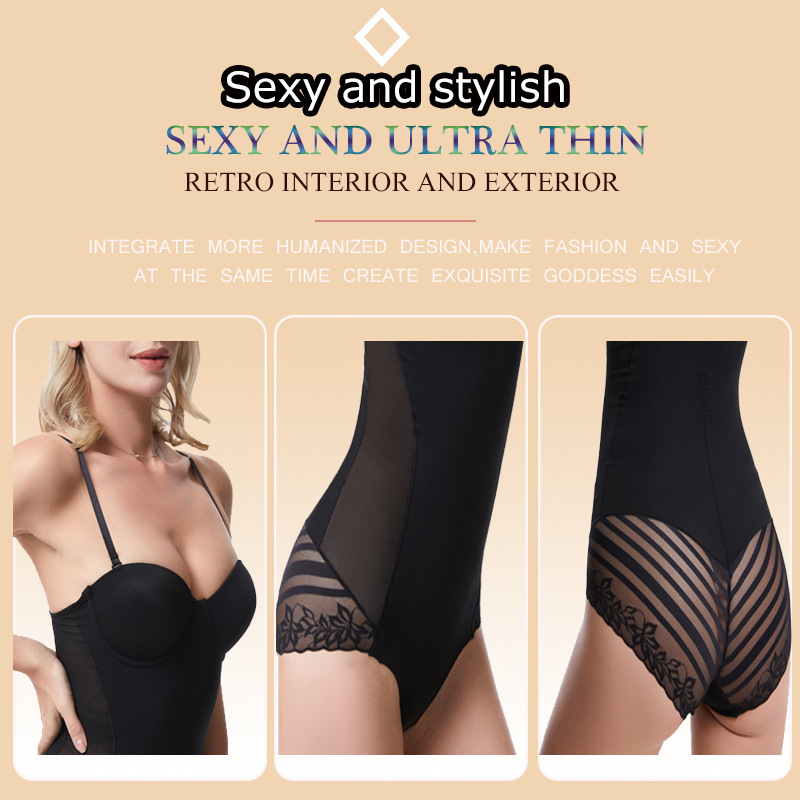 Cross-border Body Shaping Clothes Seamless Lace One-piece Body-suit Postpartum Hip-lifting Abdominal Belt Bra Bra Braceless Bracelet