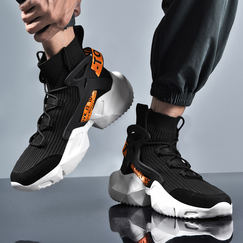 Large Size Men's Shoes Summer Breathable Thin 2022 Running Sports Mesh Height Increasing Blade Shoes ins Trendy
