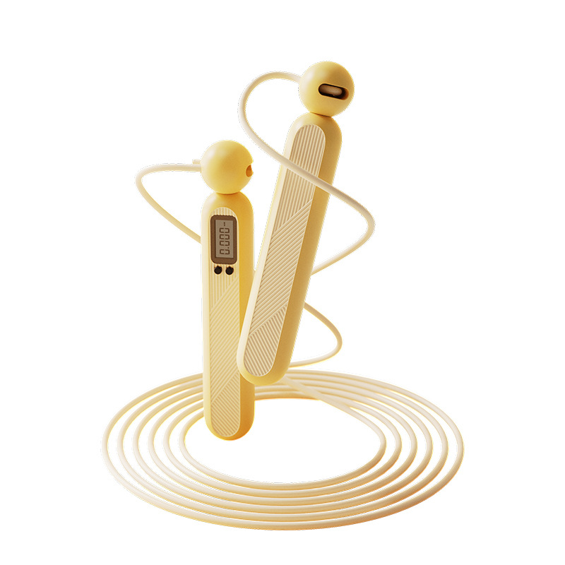 Counting Rope Skipping Women's Home Fitness Equipment Adjustable Fat Burning Body Shaping Test Counting Weight-bearing Big Ball Cordless Rope Skipping