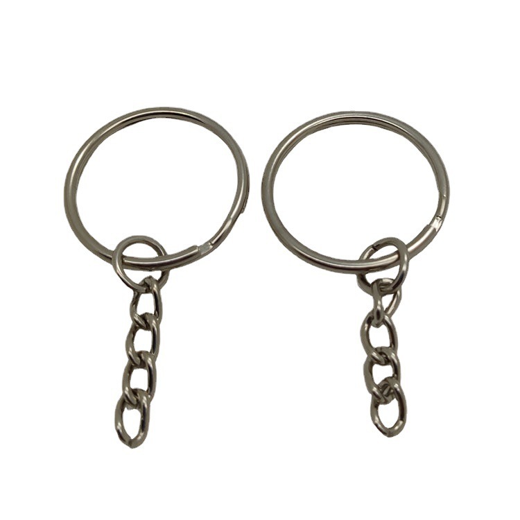 Key ring with chain 25 aperture flat ring with chain metal key ring key ring chain