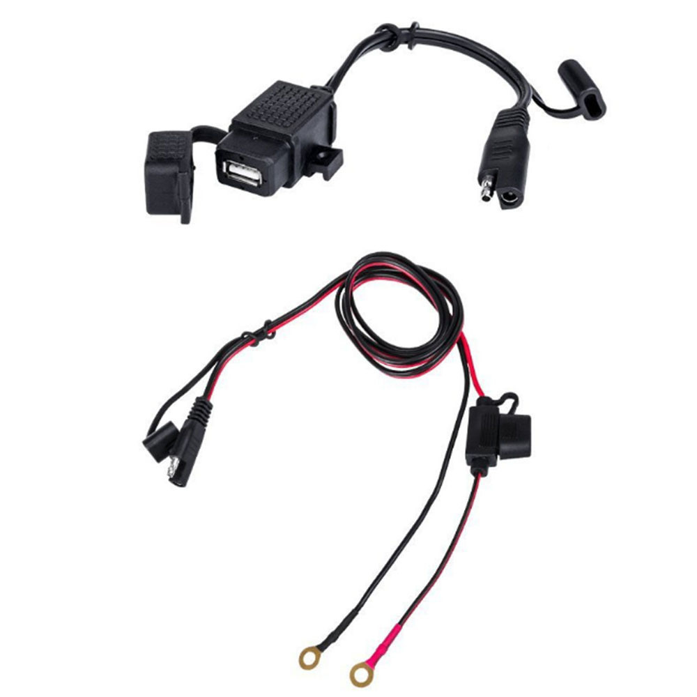 Motorcycle modified mobile phone charger 2.1A USB with Fuse SAE adapter AA