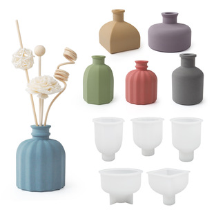 diy Gypsum Cement Vase Silicone Mold Creative Vase Insert Aromatherapy Ornaments Mirror Silicone Mold