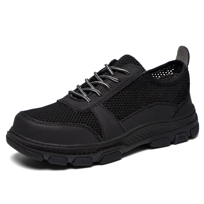 Summer Breathable Flying Mesh Labor Protection Shoes Men's Steel Toe Anti-Smash Anti-Puncture Casual Protective Work Shoes Safety Shoes