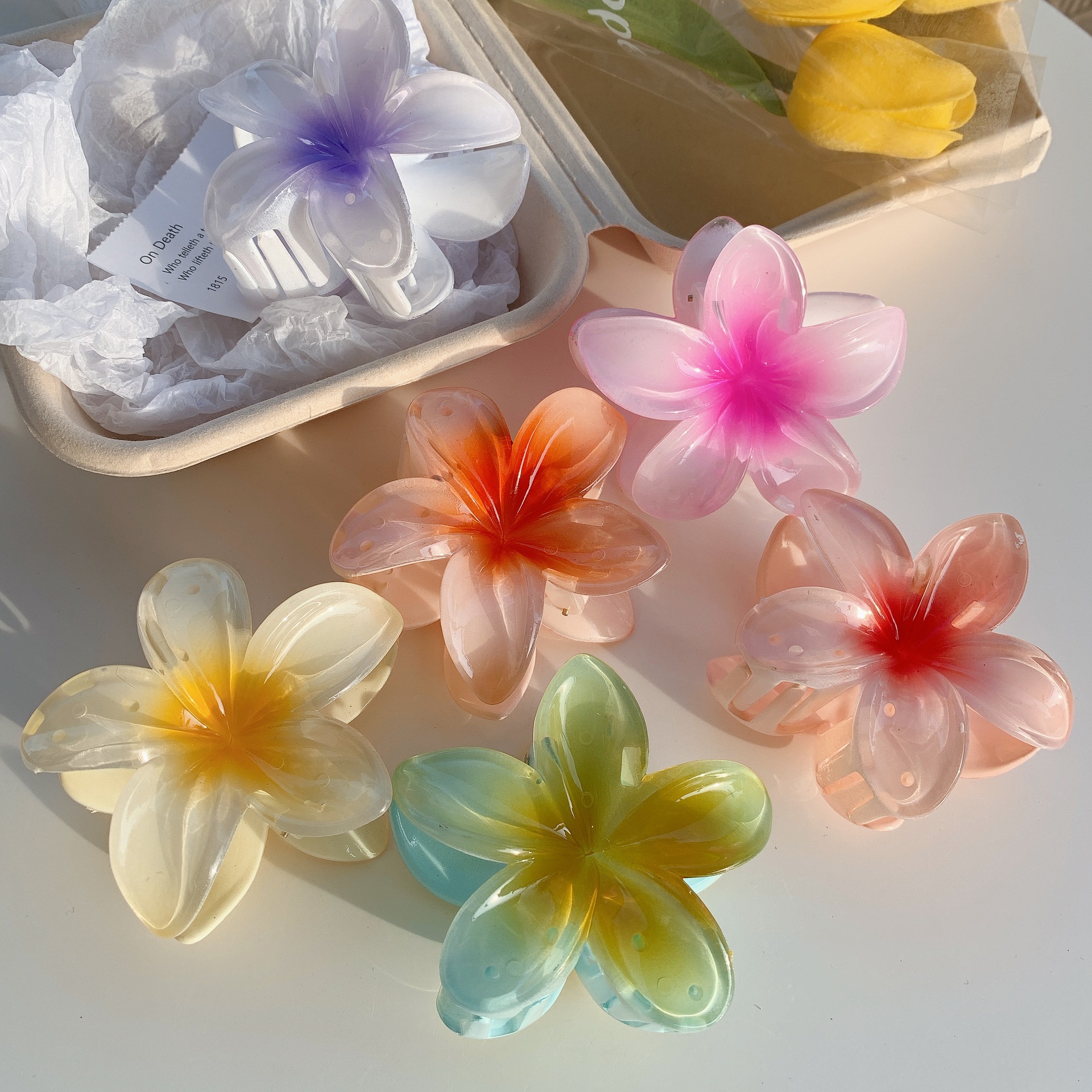 Korean style elegant creative flower hair clip cute hair clip shark clip hair clip personalized hair clip hair accessories wholesale_voghion.com