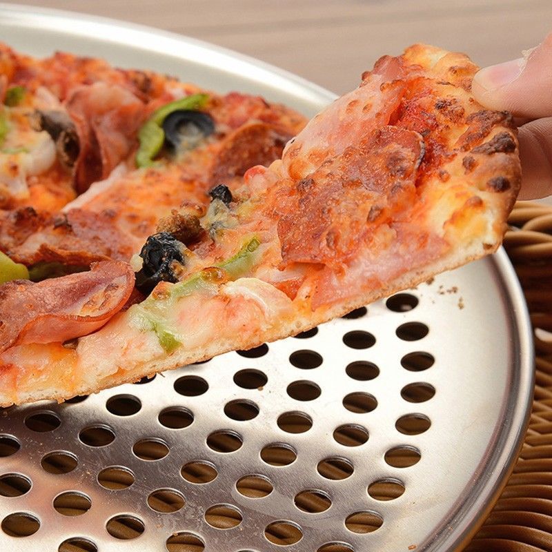 穴付きピザ焼き皿クリスピーピザ大パンチ焼き皿ピザ皿焼き鳥羽家庭用有孔アルミ皿円形|undefined