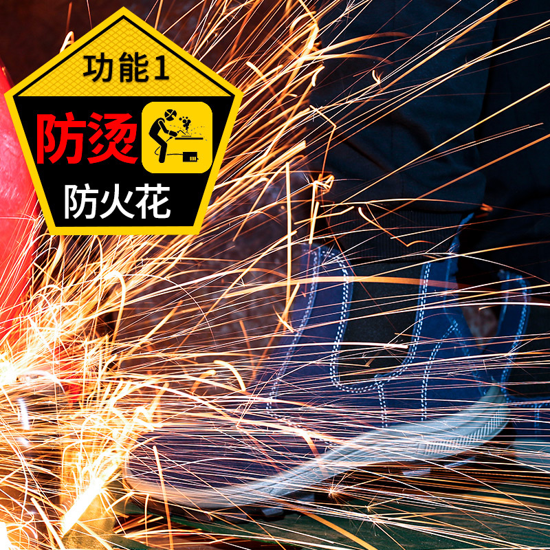 Labor Protection Shoes Men's Steel Toe Anti-smashing Anti-puncture Welder Shoes Dust-proof Anti-scalding Anti-splash Winter Warm Working Shoes and Boots