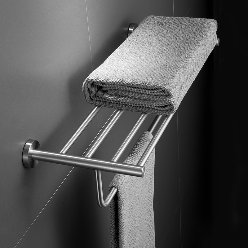 Towel Rack 304 Stainless Steel Bathroom Towel Rack Wall-mounted Bathroom Rack Toilet Towel Bar Storage
