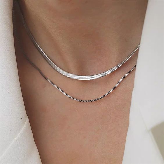 Collier multicouches en os de serpent à porter en alliage doré, personnalité créative, chaîne de clavicule, filet_voghion.com
