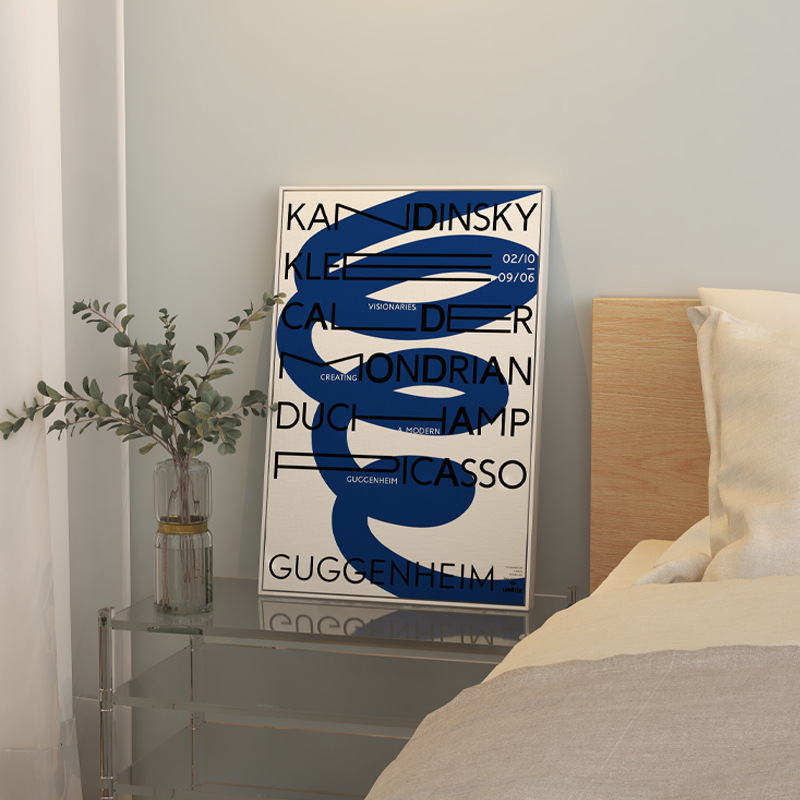 Bauhaus Modern Simple Design English Abstract Art Poster Coffee Shop Nordic Bedroom Decoration Hanging Painting Core