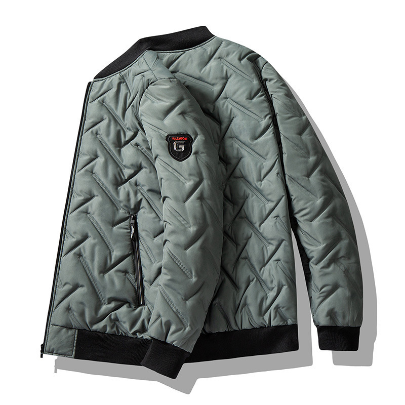 New main push fleece-lined autumn and winter cotton-padded coat men's cotton-padded jacket stand collar tide brand warm coat custom logo wholesale