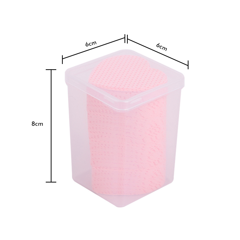 Factory wholesale heart-shaped grafting eyelash glue cleaning cloth magic wipe nail removal cotton piece glue bottle mouth cleaning cotton piece