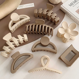 Temperament Simple Grab Clip Large Hair High-end Hair Clip Women's Spring Back Head Shark Clip Hairpin Clip Headwear