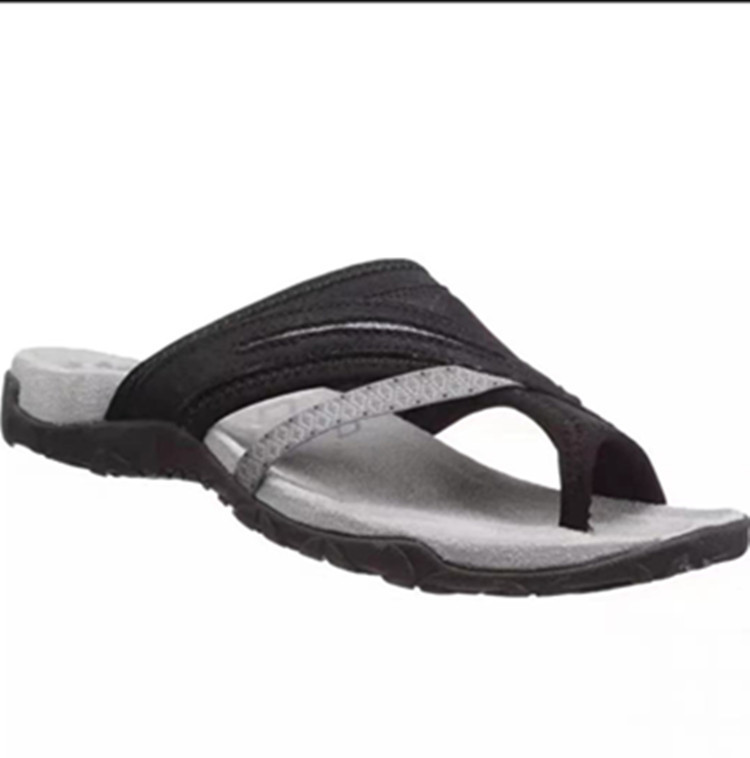 Summer women's shoes 2021 foreign trade new European and American comfortable toe flat sandals women color matching sandals and slippers women wear
