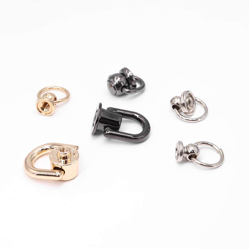 With ring monk nipple nail hanging buckle alloy plating with ring rotatable phone case hardware buckle accessories diy