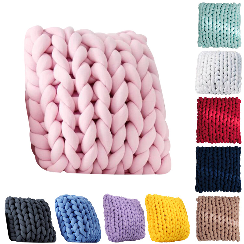 ohhio new filling core yarn hand-woven pillow coarse wool woven pillow cloth woven pillow manufacturers