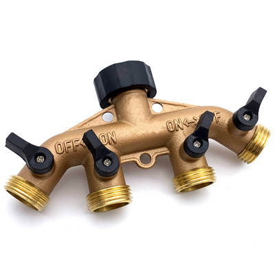 Factory direct Garden brass four-way ball valve American 4-way ball valve garden hose heavy water separator connector