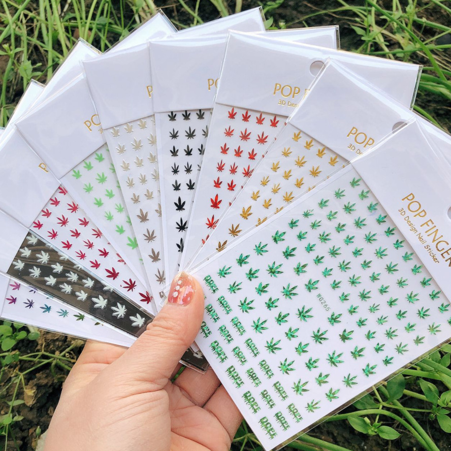 New Maple Leaf nail stickers cross-border e-commerce nail accessories multi-color leaves Maple Leaf nail stickers WG265