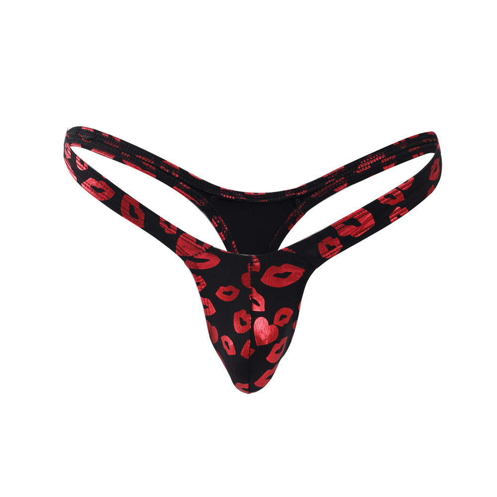 Europe and the United States cross-border new U convex pocket bag large space men's thong bright elastic sexy low waist men's T pants