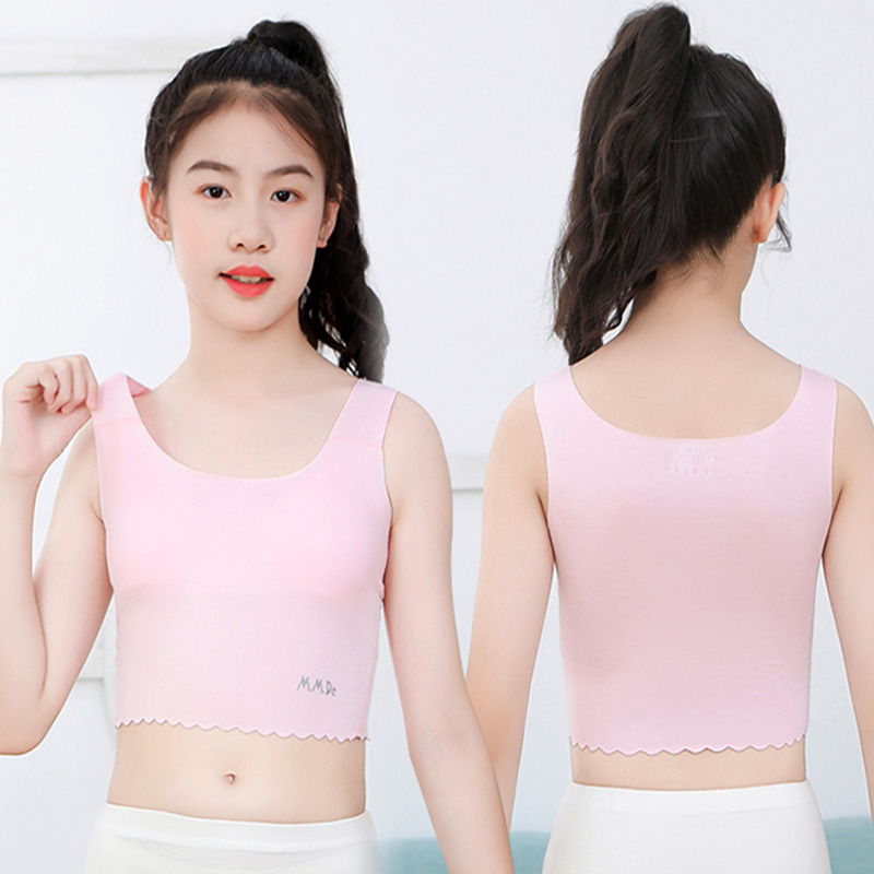 Summer Girls' Vest Development Period Underwear Modal Anti-bump Girls Primary School Junior High School Children's Tube Top Inner Wear