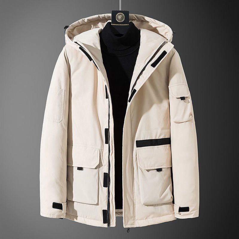 Winter new youth down jacket men's short plus white thick duck down warm casual men's jacket Korean style jacket