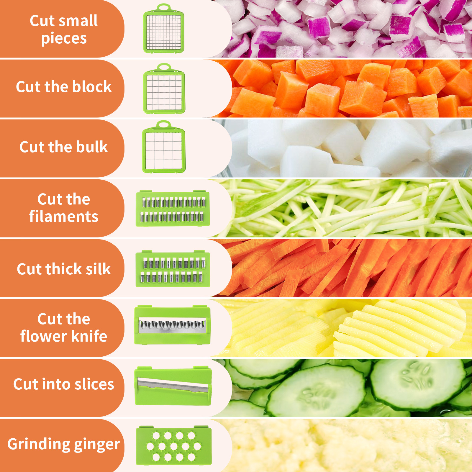 Cross-border special vegetable cutting artifact multifunctional grater potato slicer shredder onion dicing machine vegetable cutter