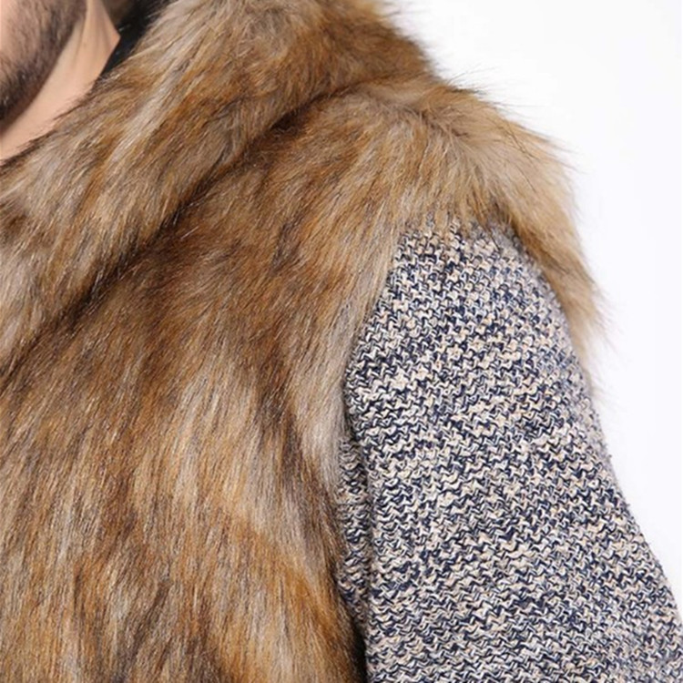 2021 Men's Imitation Fur Mink Vest Men's Vest Jacket Casual Slim-Fit Fashionable Short Imitation Fur Jacket