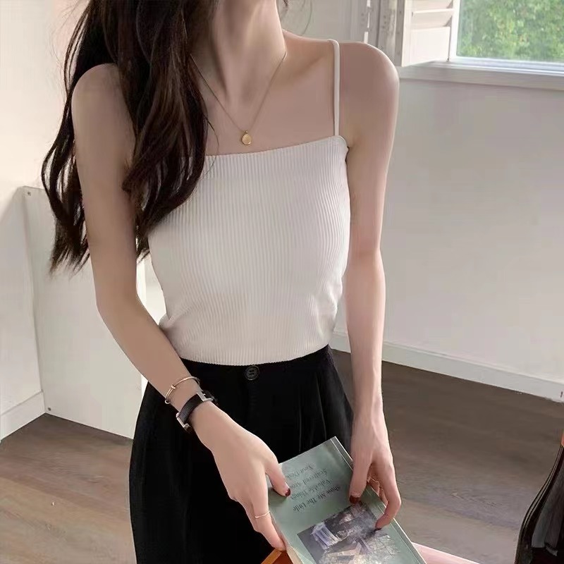 Sydney Same Style Camisole with Threaded One-piece Beautiful Back Fixed Chest Pad External Wear Hot Girls Sexy Wrap Chest Underwear for Women