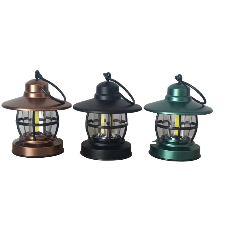 Retro pony lamp outdoor lighting cross-border new camping lamp COB outdoor retro portable mini hanging LED