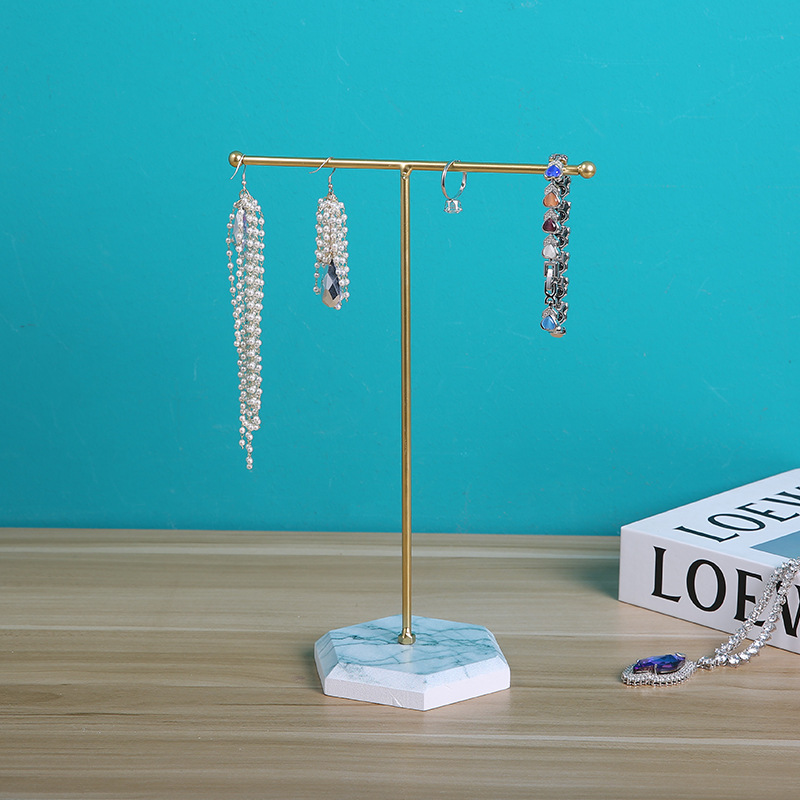 Art T-shaped Jewelry Rack Necklace Ring Earrings Storage Dresser Desktop Ornaments Display Stand T-shaped Jewelry Rack