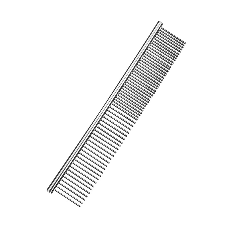 Stainless steel pet steel comb medium small double-sided pet comb pet comb steel comb silver double-sided comb