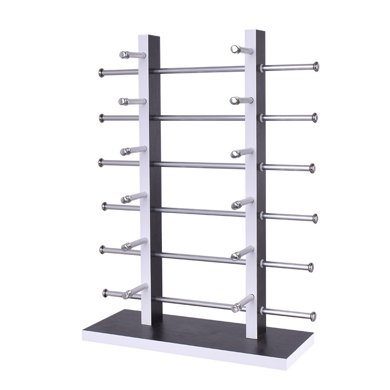 Wooden double-row glasses display stand sunglasses props display rack wooden glasses shelf 8/10/12