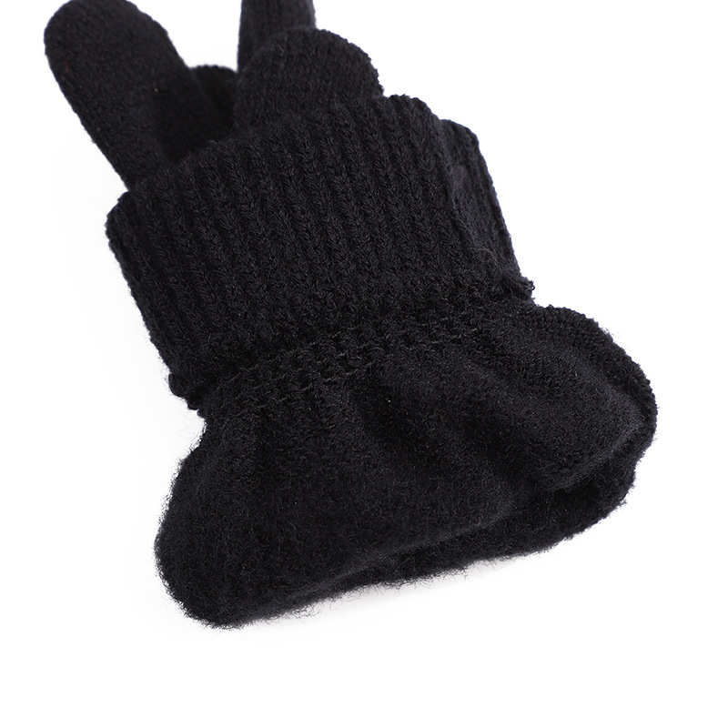 Men's winter padded brushed knitted touch screen gloves outdoor riding cold-proof warm game gloves factory direct batch_voghion.com