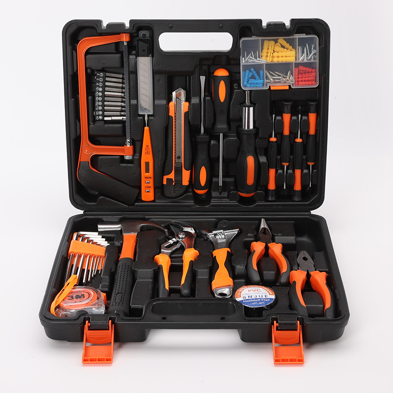 SNJUE Small 100 Sample 100 Pieces Household Toolbox suit Carbon Steel Car Portable Hardware Tool suit 601-10