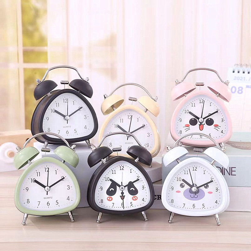 3 inch cartoon metal bell mute alarm clock student bedside small cute bedroom creative Bell Yiwu batch