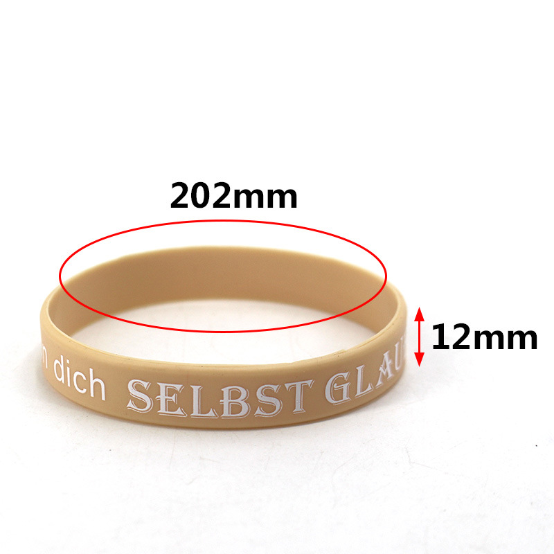 Cross-border Hot Selling 12 suit German Life Inspirational Quotations Bracelet Printed Text German Silicone Bracelet for Men and Women