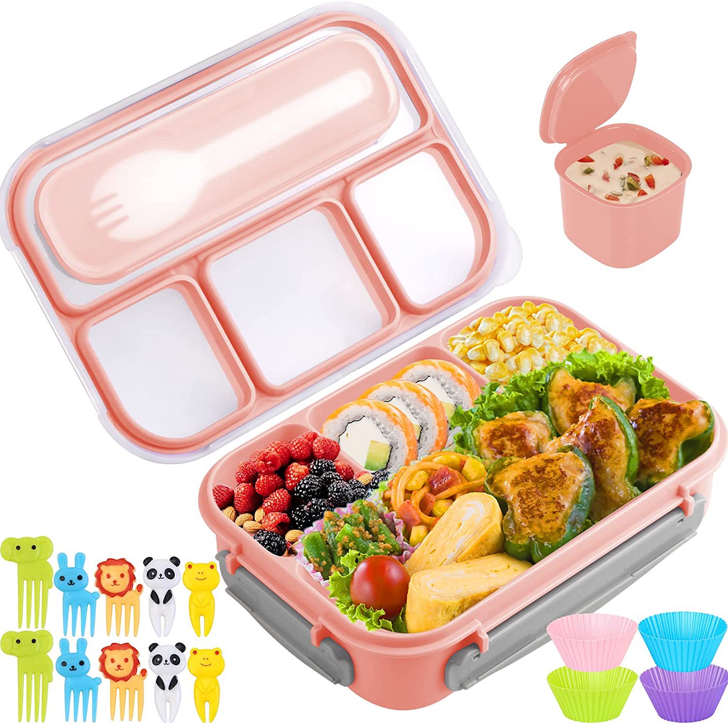 Amazon 16-piece lunch box set insulated lunch box fruit stick sauce lunch box set