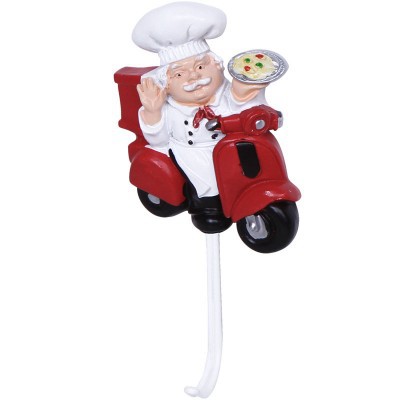 Cartoon resin chef hook adhesive kitchen bathroom punch-free strong sticky hook home interior decoration hook