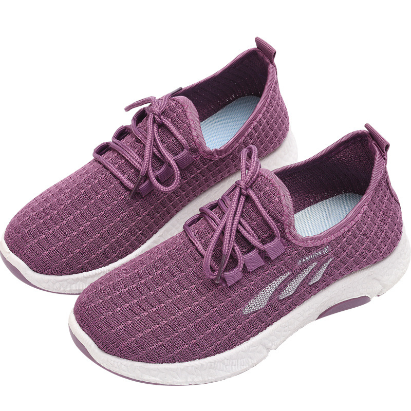 Women's sneakers 2023 Summer new mother shoes women's casual walking shoes running fly woven shoes a generation of hair