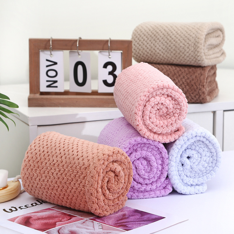 Dry hair cap pineapple shower cap coral fleece quick-drying turban instant absorbent microfiber thickened double-layer gift